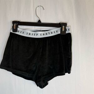 Juicy Couture Sleep Shorts Womens Size S Black Velour Logo Waistband